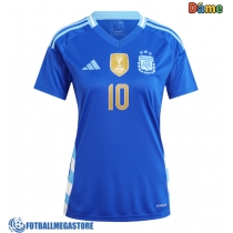 Fotballdrakt Dame Argentina Lionel Messi #10 Bortedrakt Copa America 2024 Kortermet